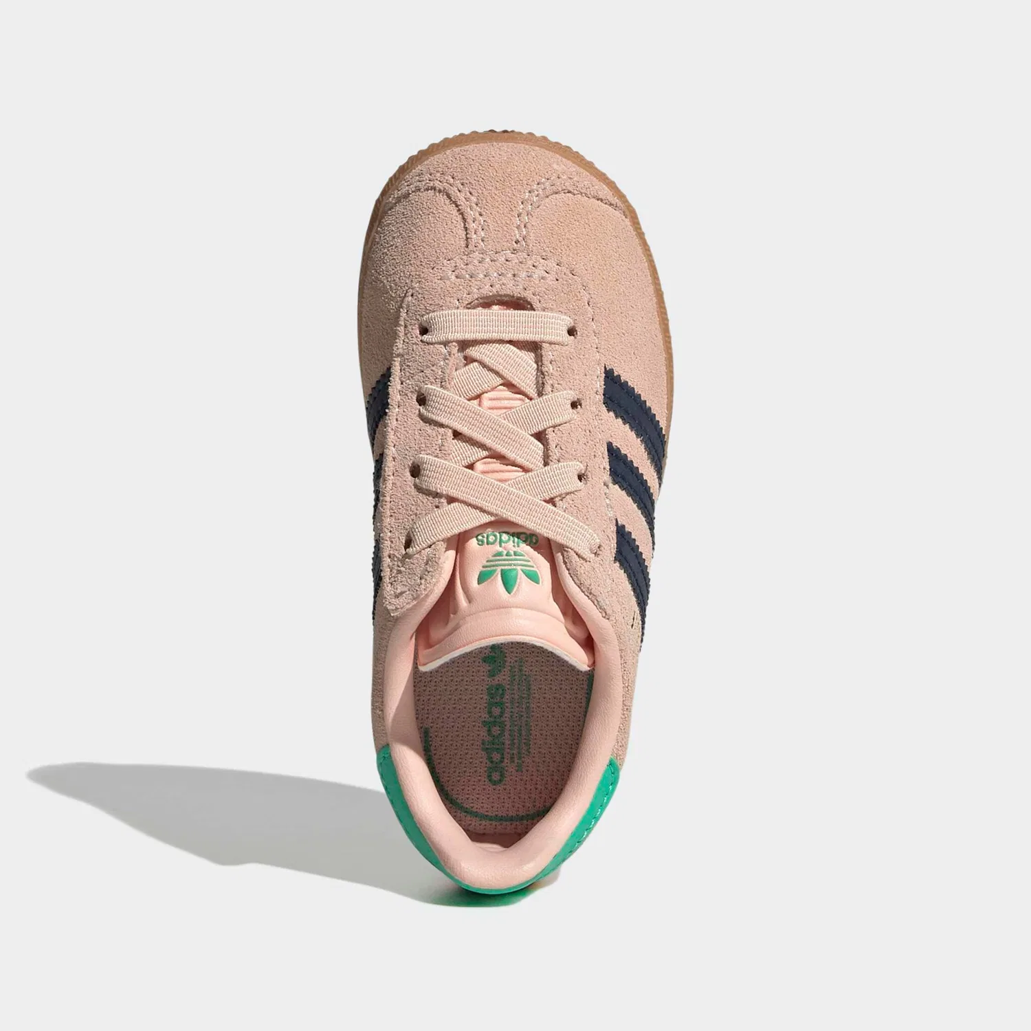 Детские кроссовки с эластичными шнурками Gazelle Adidas Originals, Blush Pink/Night Indigo/Hi-Res Green — фото 4