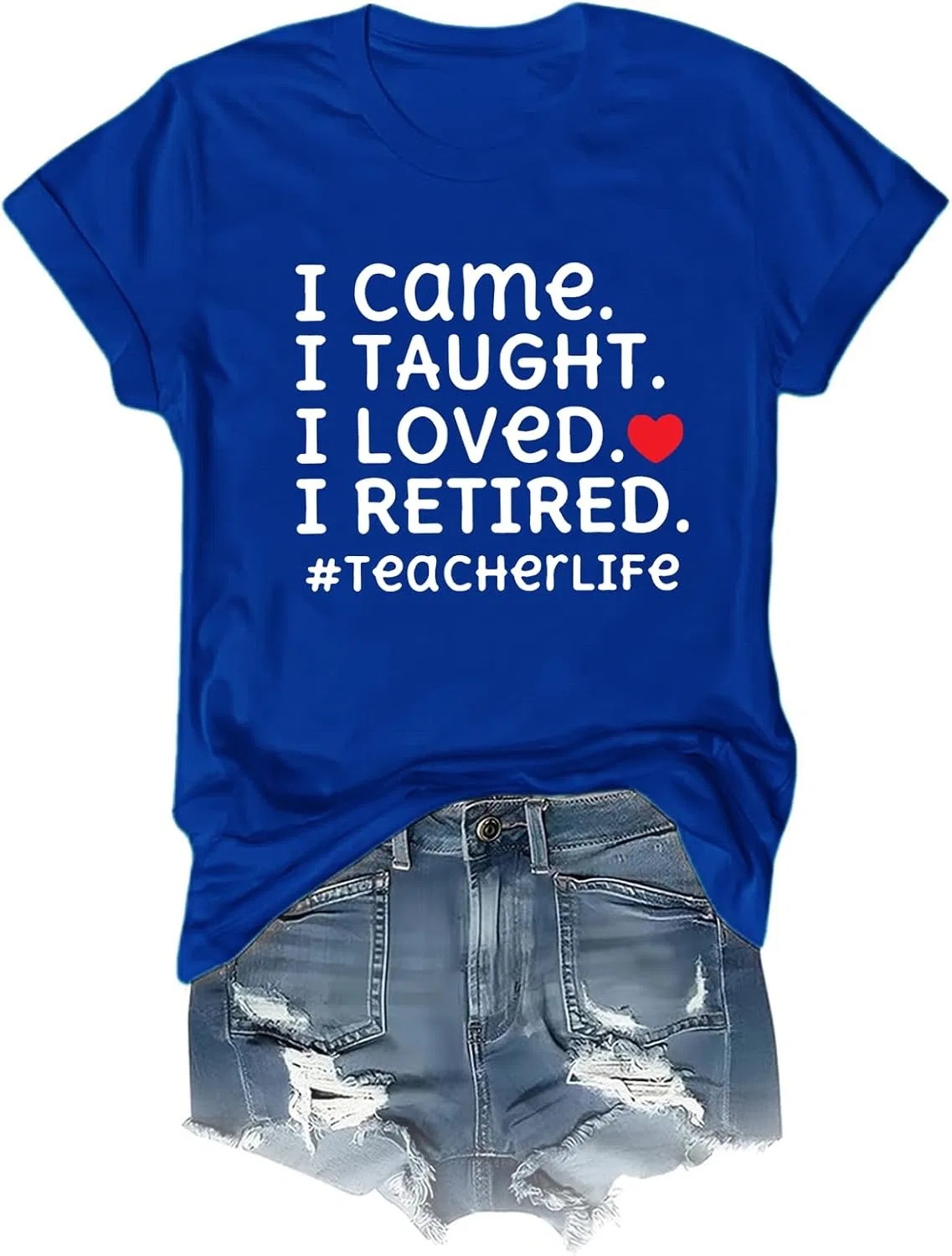Мужская футболка с принтом I Came I Loved I Retired, Sapphire Blue