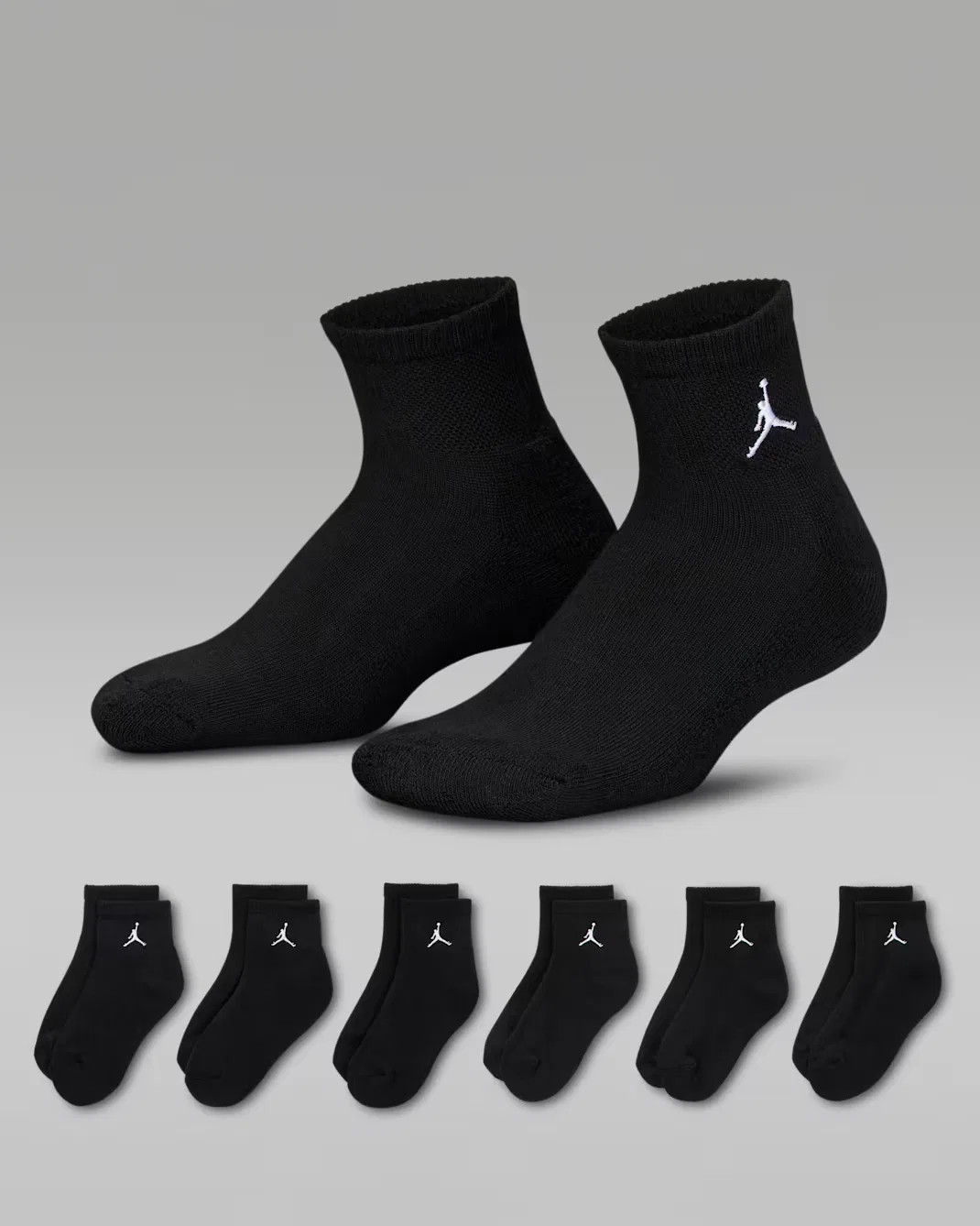 Детские короткие носки (6 пар) Jordan Everyday Essentials, Black