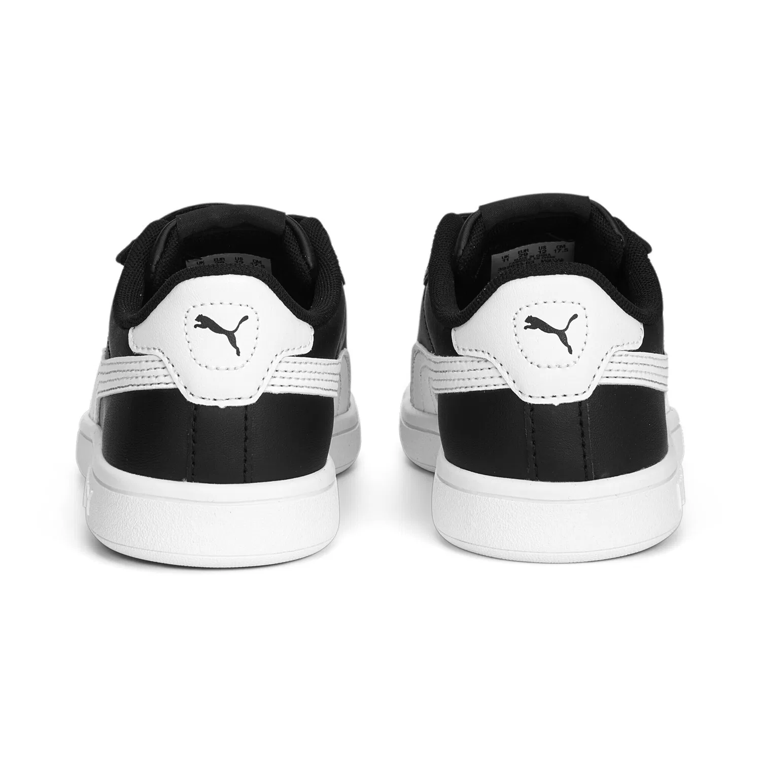 Детские низкие кроссовки на липучке Smash 3.0 PUMA, Black White — фото 2