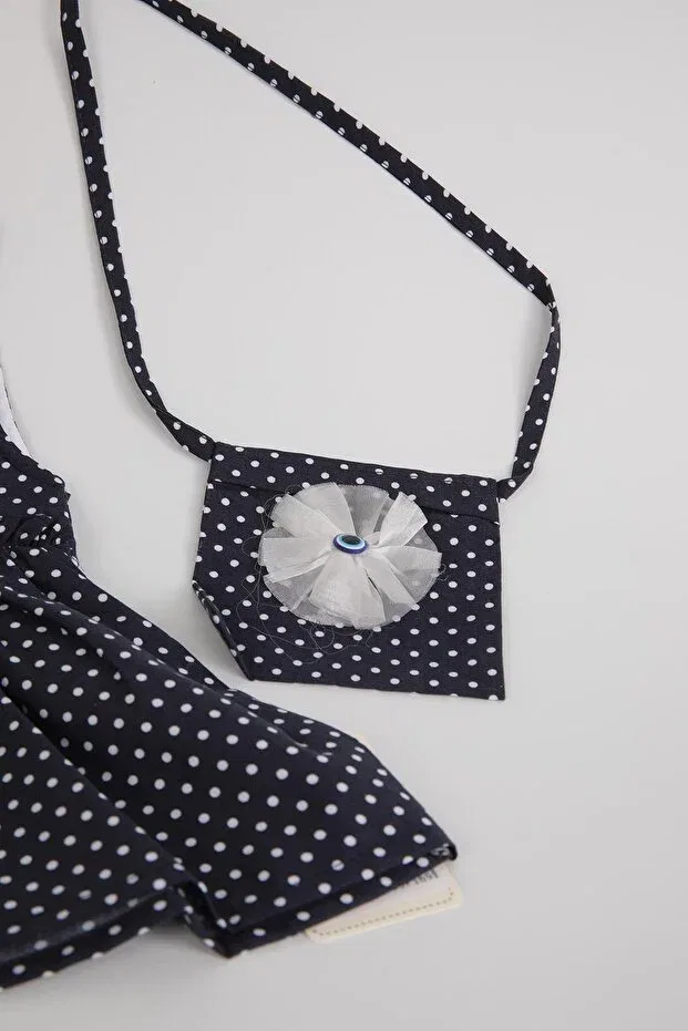 Детское платье для девочек с принтом Polka dotpinoholiday dress with bag Pino Baby, Navy Blue — фото 4
