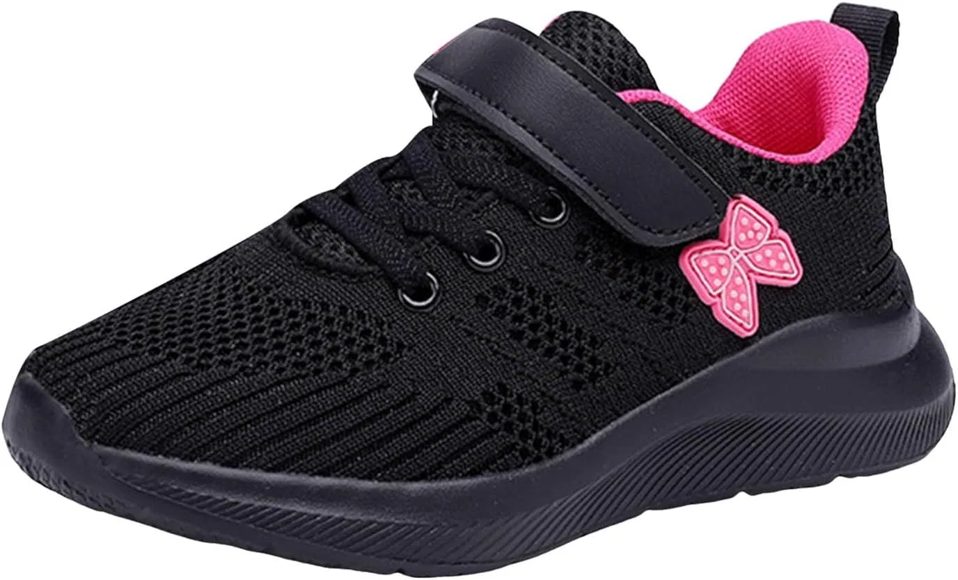 Детские кроссовки с сетчатым верхом Unisex-Child Sneakers Tennis Mesh Hollow Out Breathable Fashion Running Sneakers Lightweight Soft Sports Walking Shoes, Hot Pink