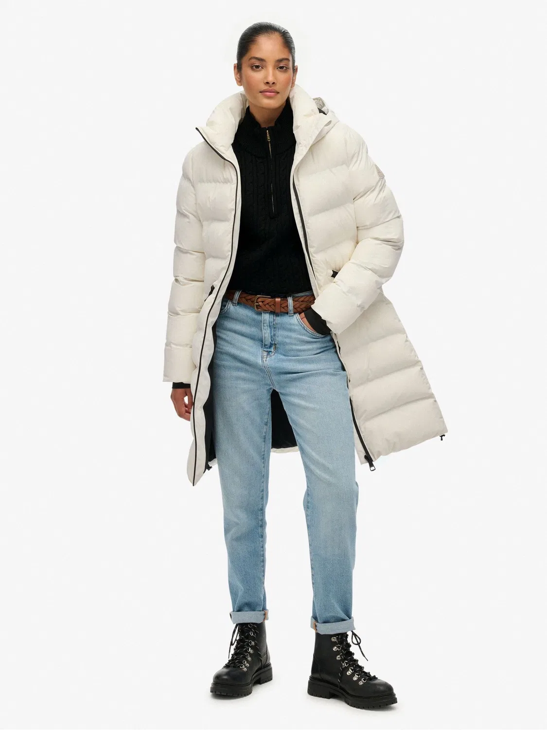 Пальто стеганое Superdry City Mid Padded Jacket, белый