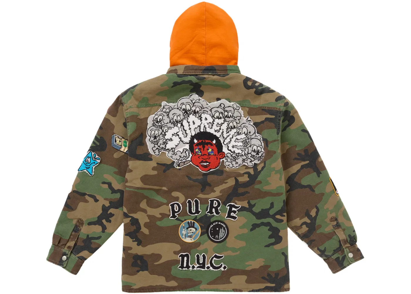 Мужская рубашка с капюшоном на молнии Supreme Shirt, Woodland Camo — фото 4