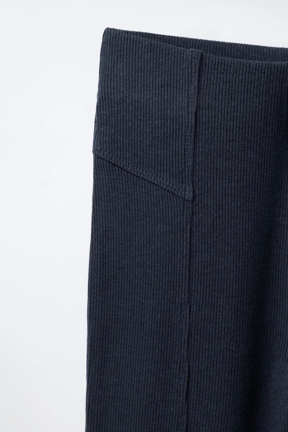 Расклешенные ребристые леггинсы ZARA, Navy blue — фото 3