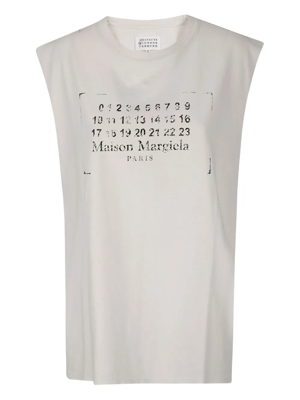 

Хлопковая майка с принтом в виде цифр MAISON MARGIELA, нейтральный