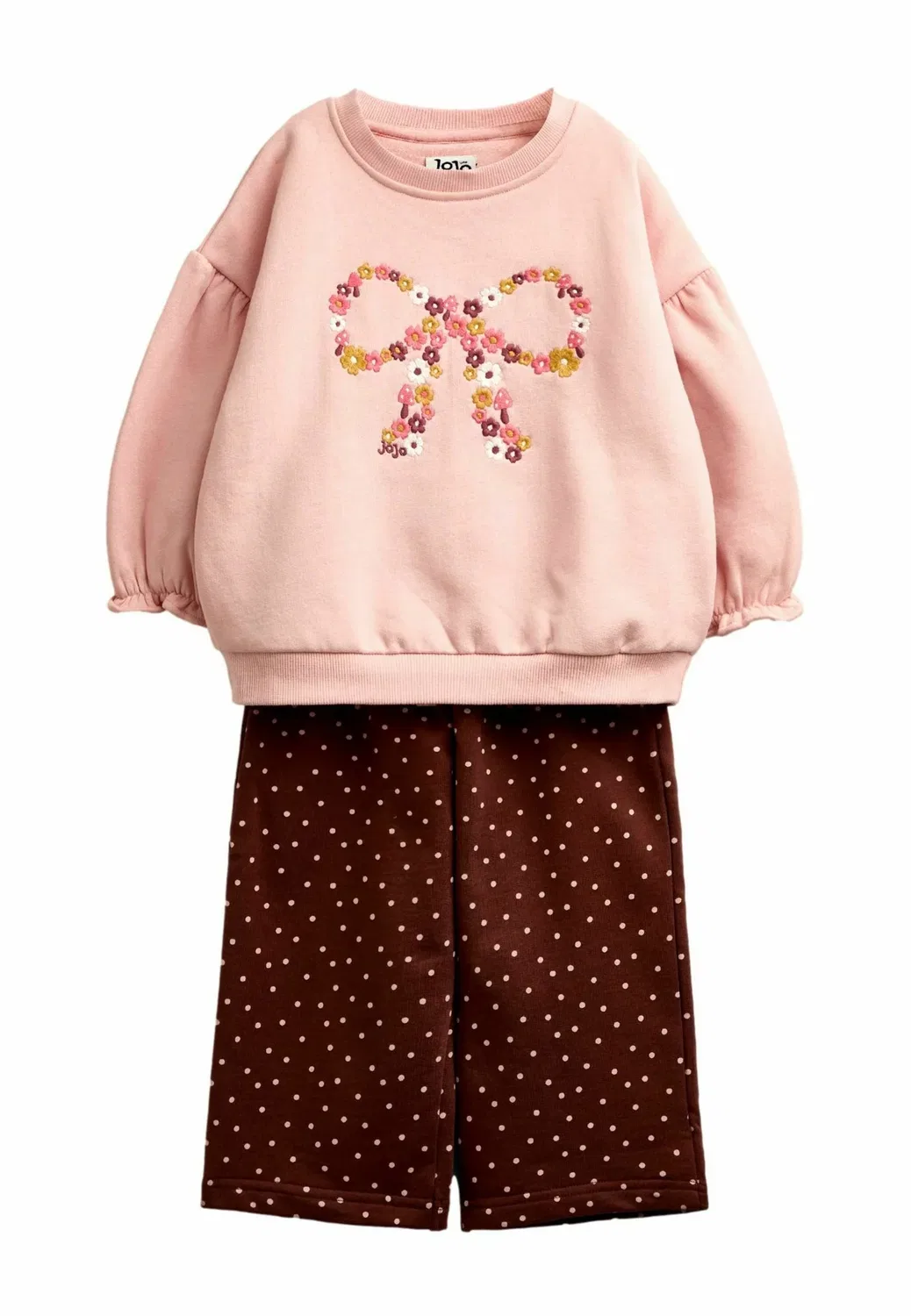Комплект из вышитой толстовки и брюк - толстовка Jojo Maman Bébé, Pink Floral Bow