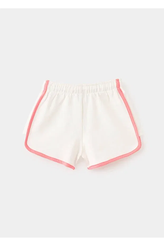 Детские шорты для девочек хлопковые Mango Kids, Off White — фото 4