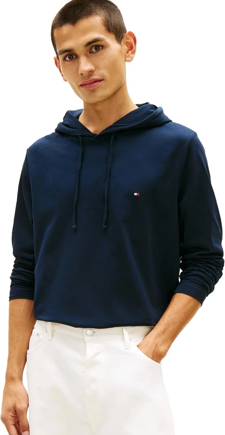 Мужская легкая длинная футболка с капюшоном Tommy Hilfiger, Desert Sky