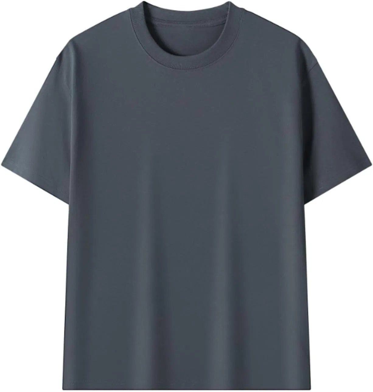 Мужская хлопковая футболка с круглым вырезом Regular Fit, 2-dark Gray — фото 2
