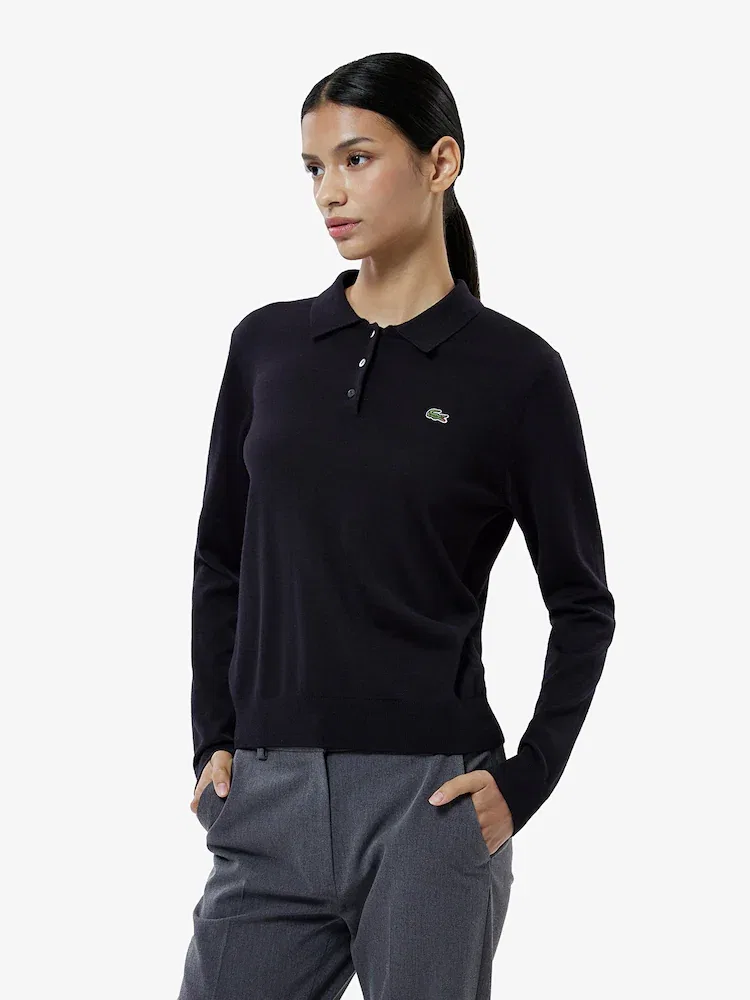 Свитер женский LACOSTE Black, из шерсти, классический