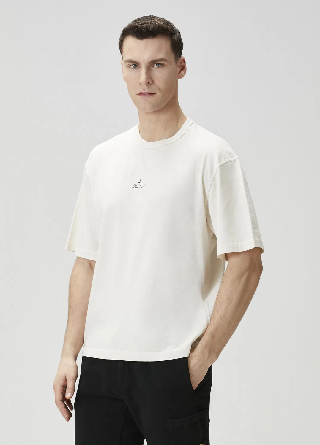 Футболка Stone Island, кремово-белый — фото 3