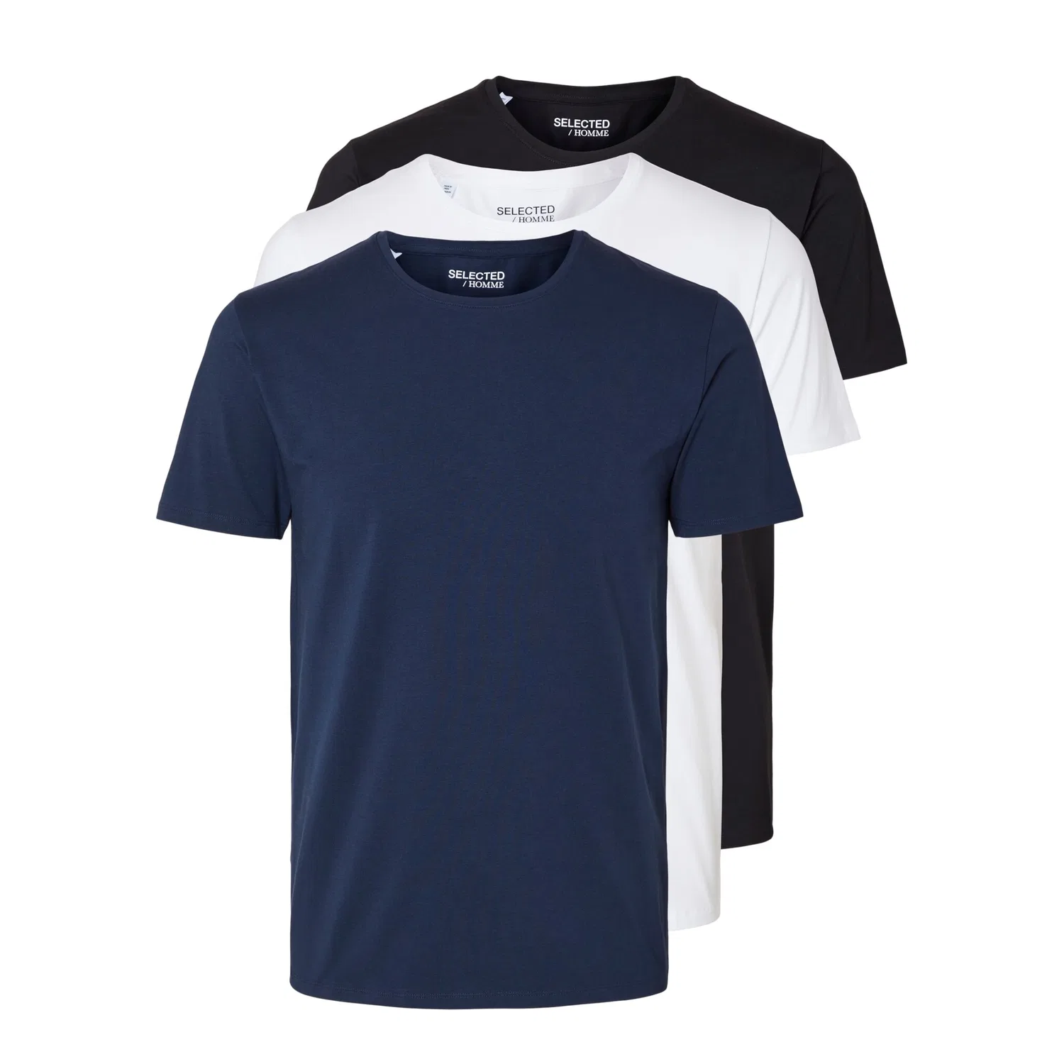 Детская хлопковая футболка с круглым вырезом Selected Homme, Black
