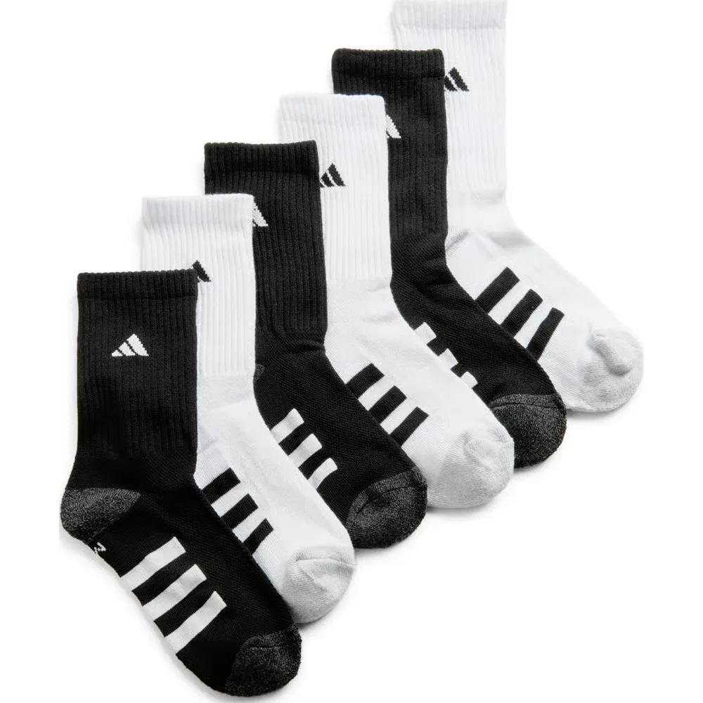 Детский набор из 6 пар средних мягких носков для подростков Adidas, White/Black/White
