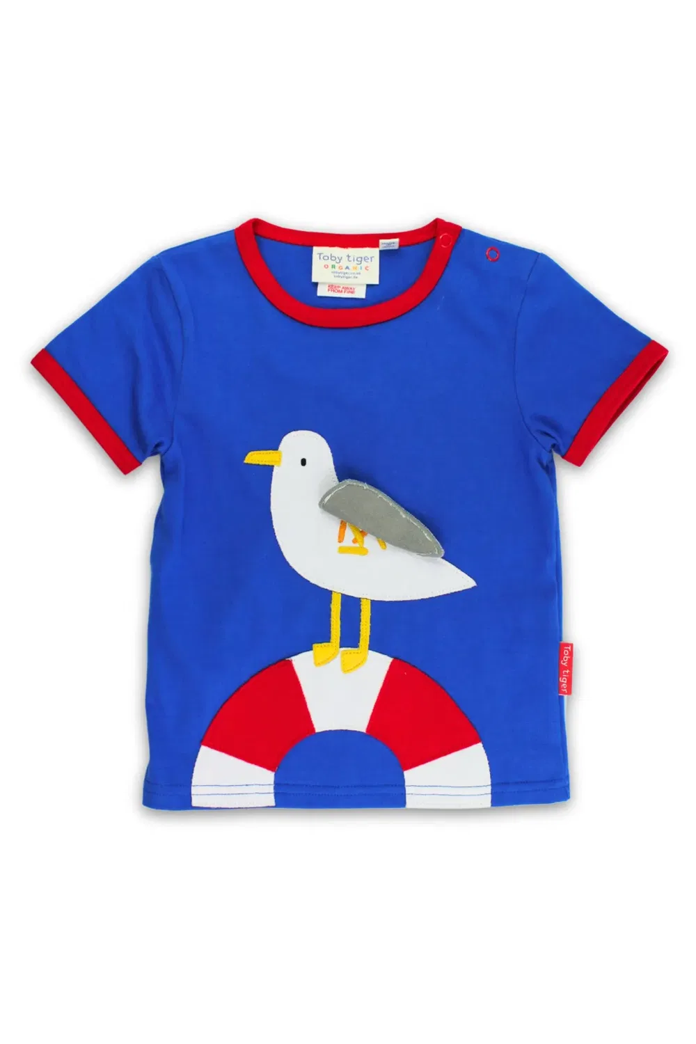 Детская футболка с аппликацией Seagull Harbour Toby Tiger, Blue
