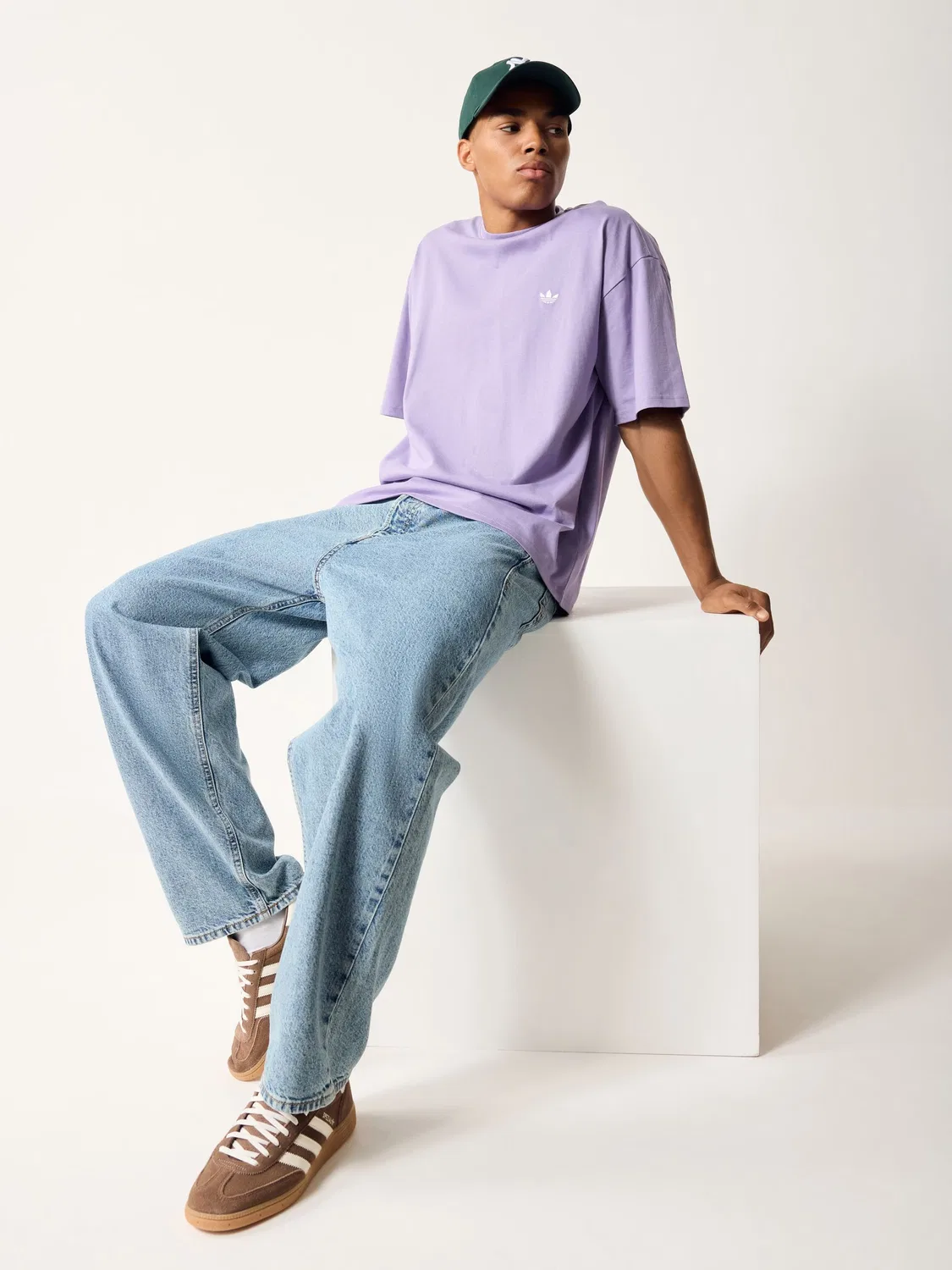 Футболка свободного кроя Trefoil Essentials, adidas Originals, сиреневый — фото 2