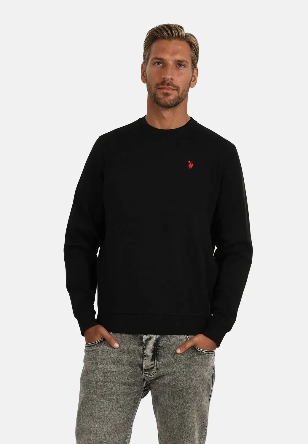 Мужской свитер классический P-022 U.S. Polo Assn., Black