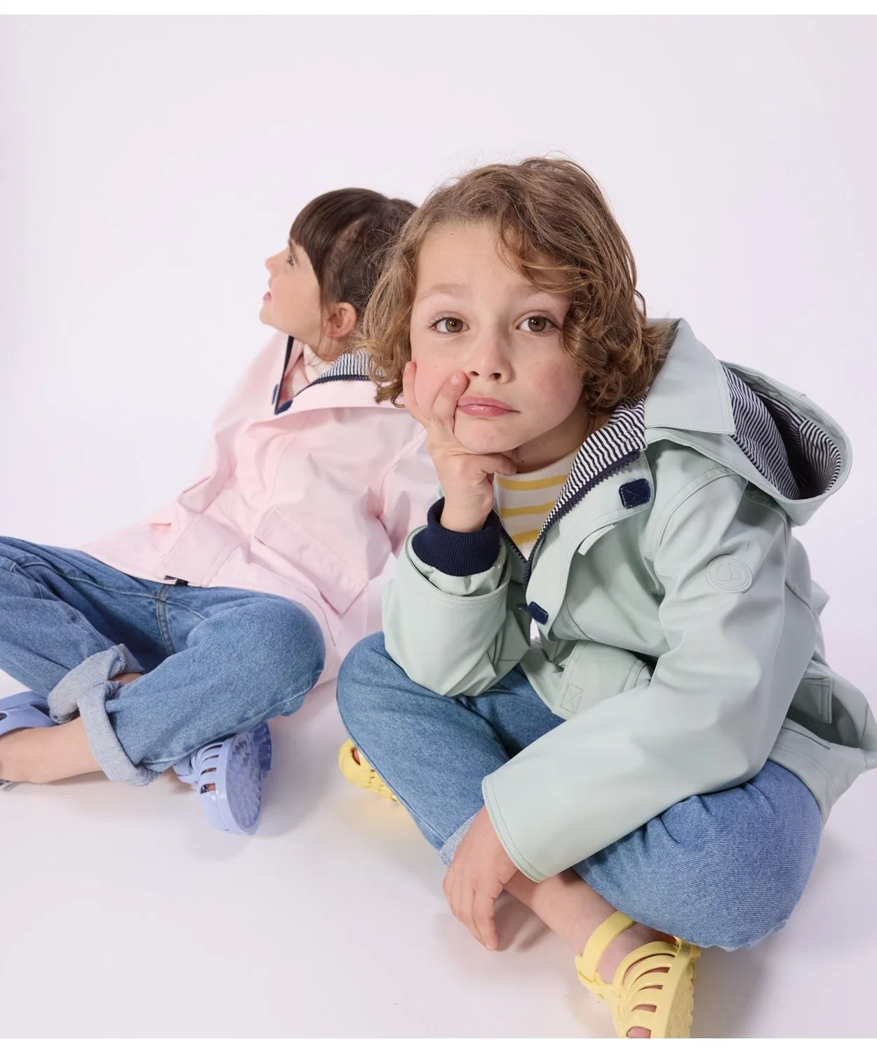 Детская горнолыжная куртка с капюшоном, бренд PETIT BATEAU, Light Green