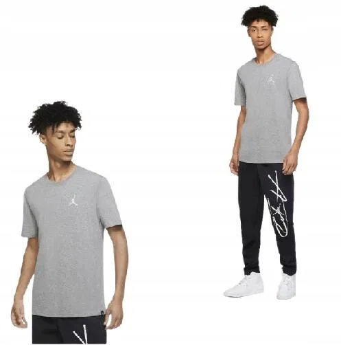 Мужская хлопковая футболка с принтом Jumpman Air, Jordan, Hellgrau — фото 2