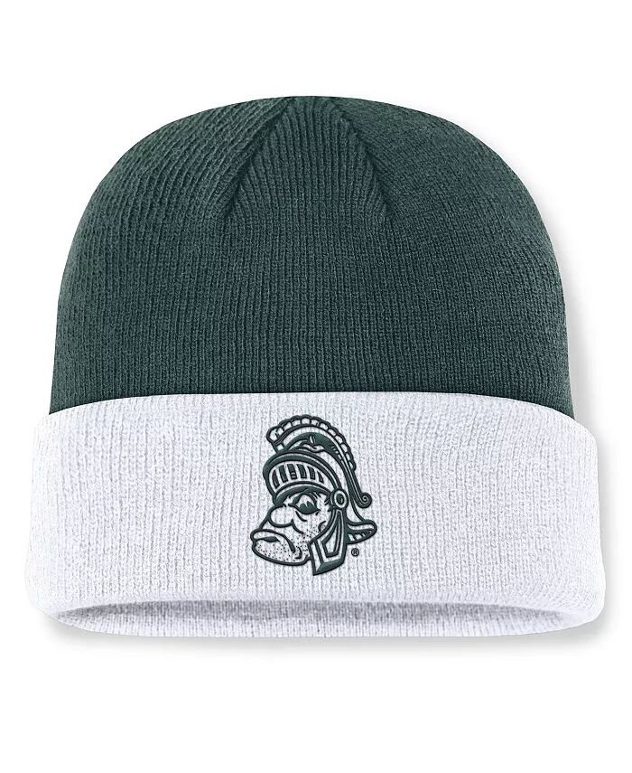 

Мужская зелено-белая вязаная шапка Michigan State Spartans Legacy Terra с манжетами Nike