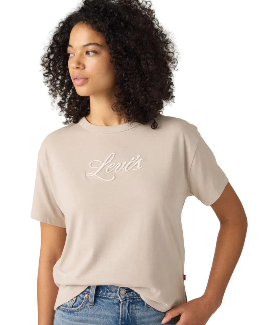 Футболка свободного кроя Vintage Relaxed-Fit T-Shirt Levi's, Corded Script Logo Chateau Gray