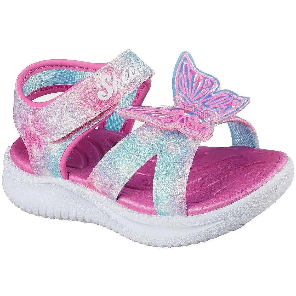 Детские сандалии с подсветкой Skechers S Lights-jumpsters Sandal Butterfly, Rosa