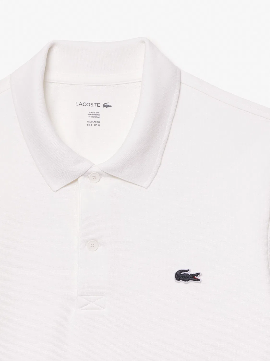 Lacoste Белая рубашка-поло стандартного кроя с короткими рукавами — фото 4