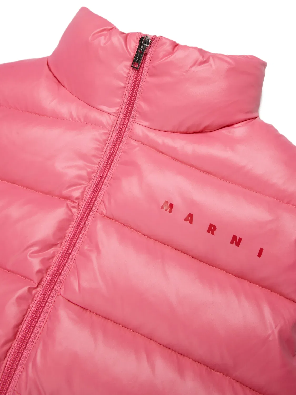 Стеганый жилет с логотипом Marni Kids, розовый — фото 3