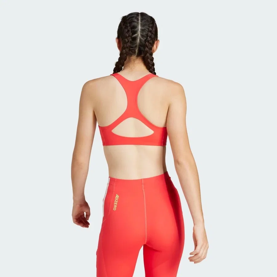 Женский спортивный бюстгальтер Adizero Run adidas, Красный — фото 2