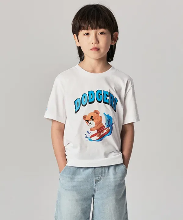 Футболка с графическим принтом, мегамедведь, LA, Mlb Kids, белый — фото 3