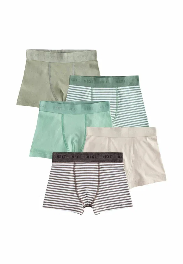 Трусы 5 шт, полосатые, Regular fit - 5 pack - trunks, Next, зеленый, экрю