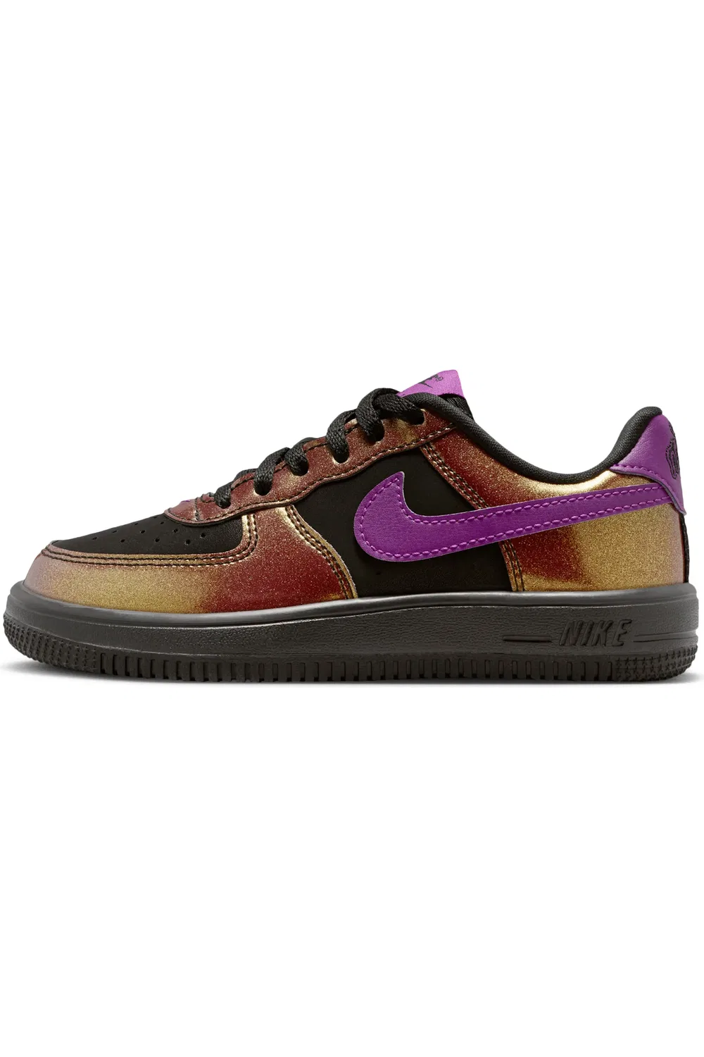 Детские кроссовки баскетбольные Force 1 Low Nike, Black/Bold Berry — фото 2