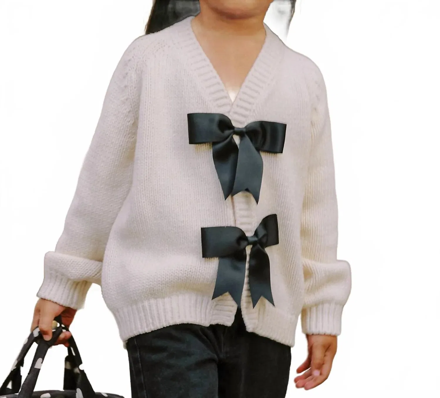 Детский кардиган для девочек с бантами Bow Cardigan Rylee + Cru, Natural