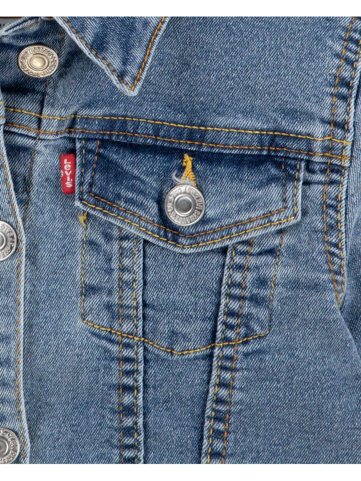 Джинсовая куртка синяя Levi'S Kids, синий — фото 3