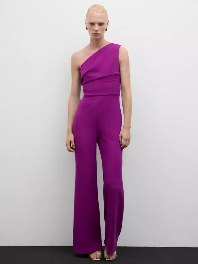 

Комбинезон Mango Yeah Asymmetric, фиолетовый