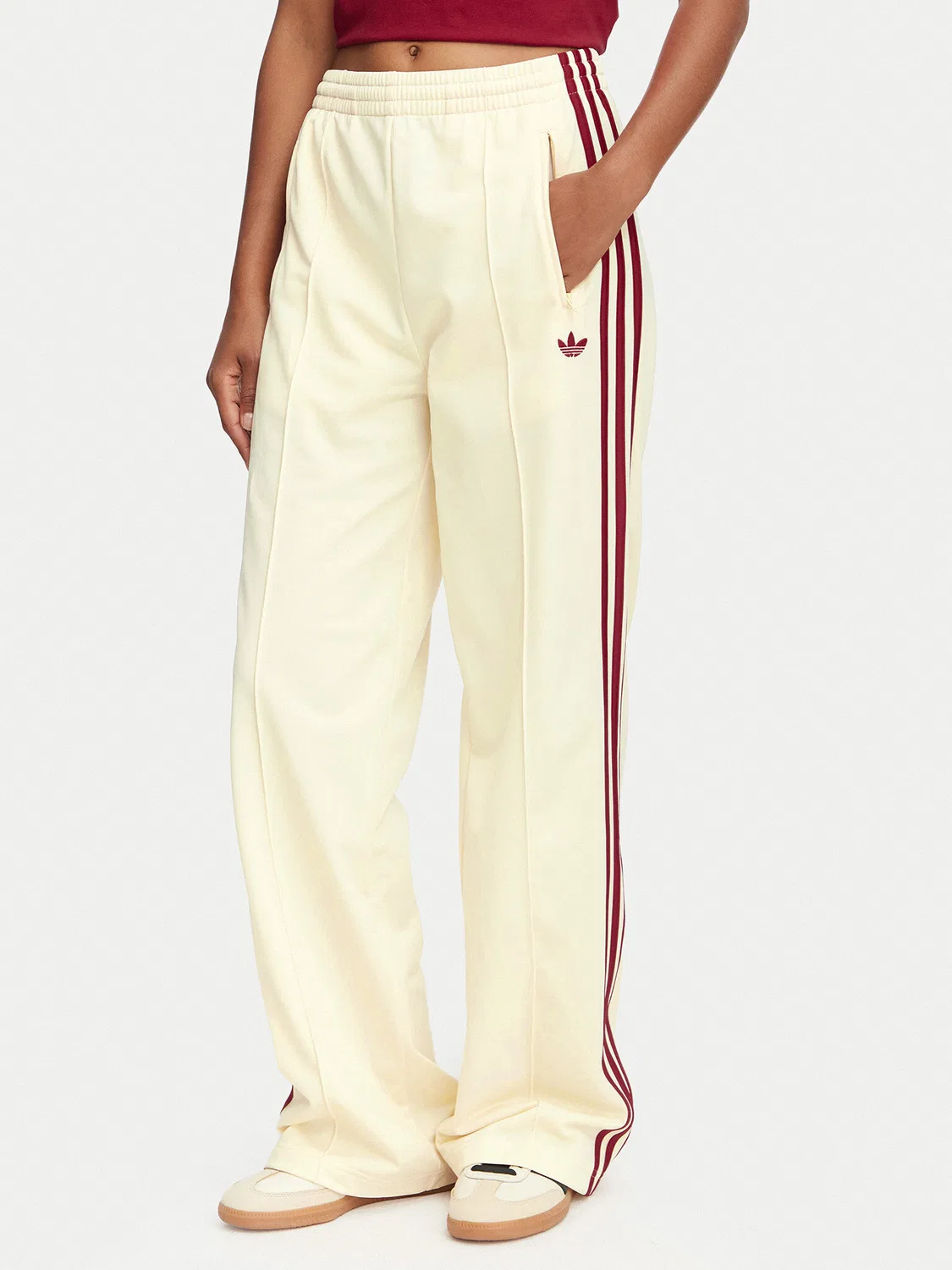 Женские спортивные брюки свободного кроя Firebird Loose Tracksuit Adidas, кремовый
