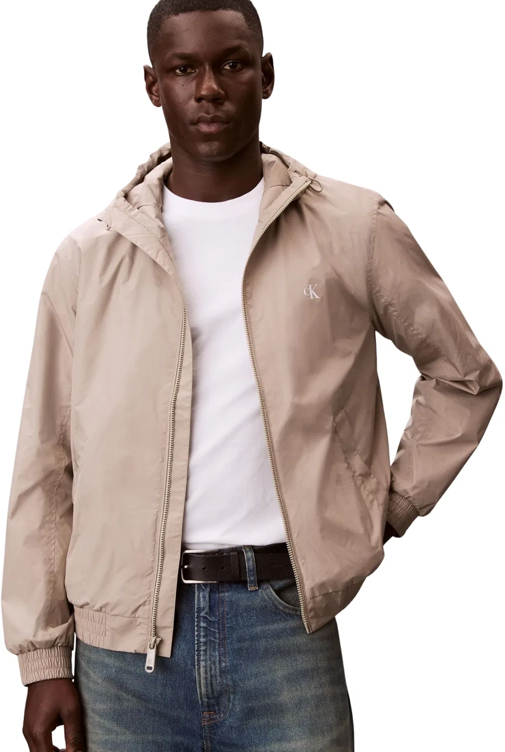 Мужская куртка с капюшоном из нейлона Calvin Klein, BROWN (Vintage Khaki) — фото 4