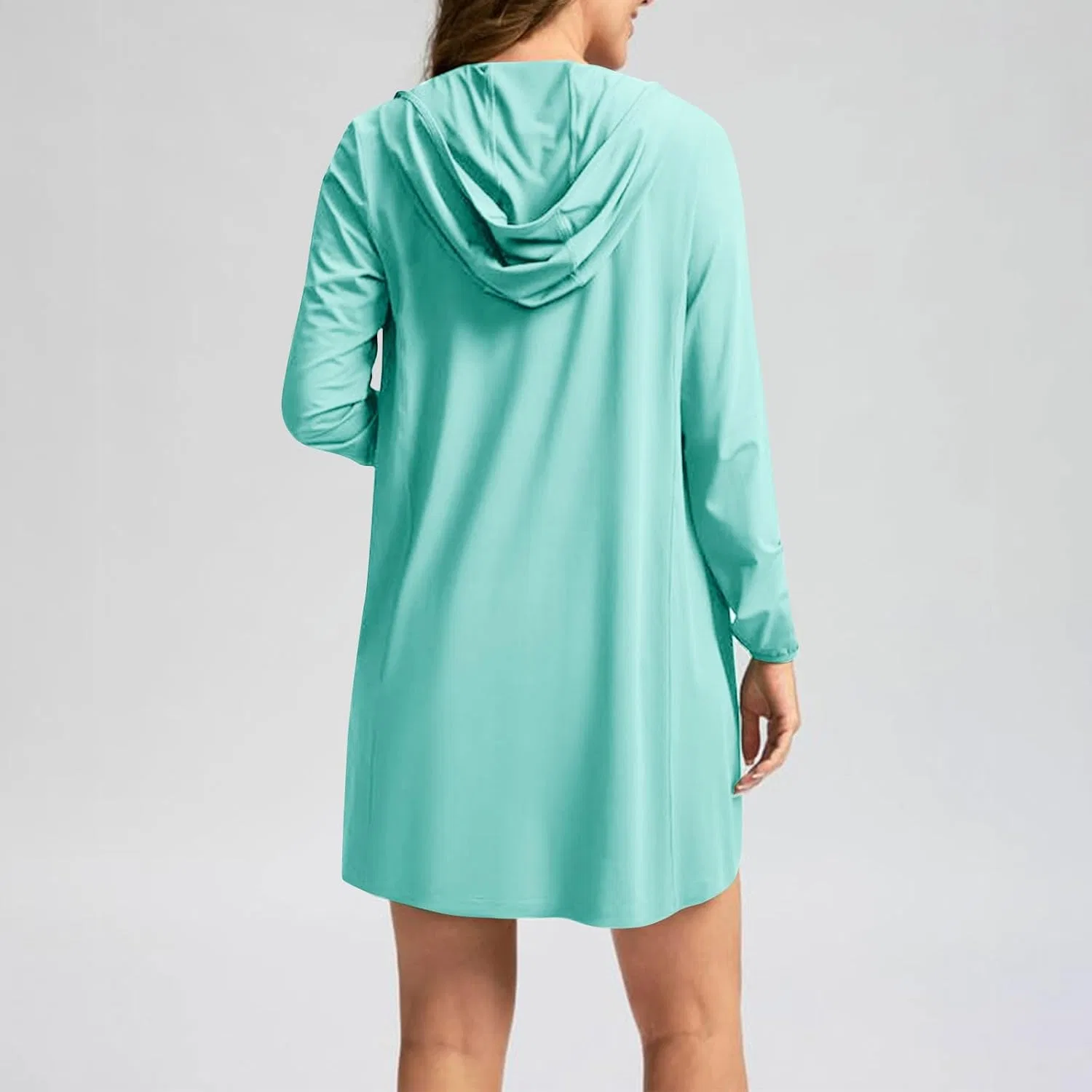 Женская легкая куртка с капюшоном UPF 50+ Rseomihvy, Mint Green — фото 2