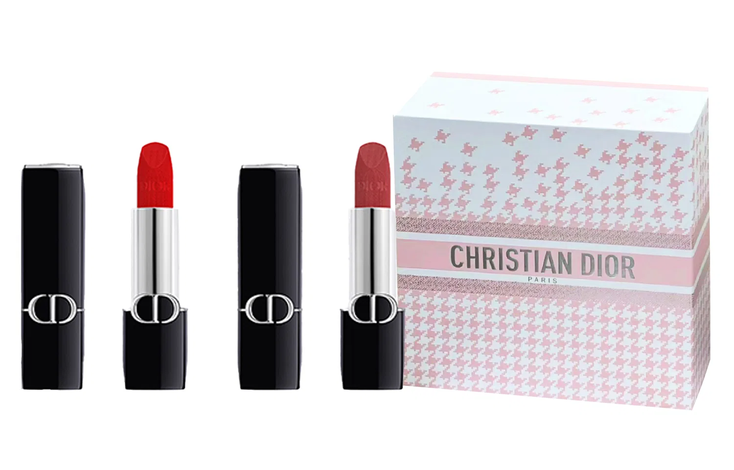 Женский набор помад DIOR Intense Blue Gold Lipstick Three Piece Set, #999 Legend Red, #720 Cameo Brown, #777 Fiery Red, DIOR, Красный/Коричневый/Оранжевый — фото 3