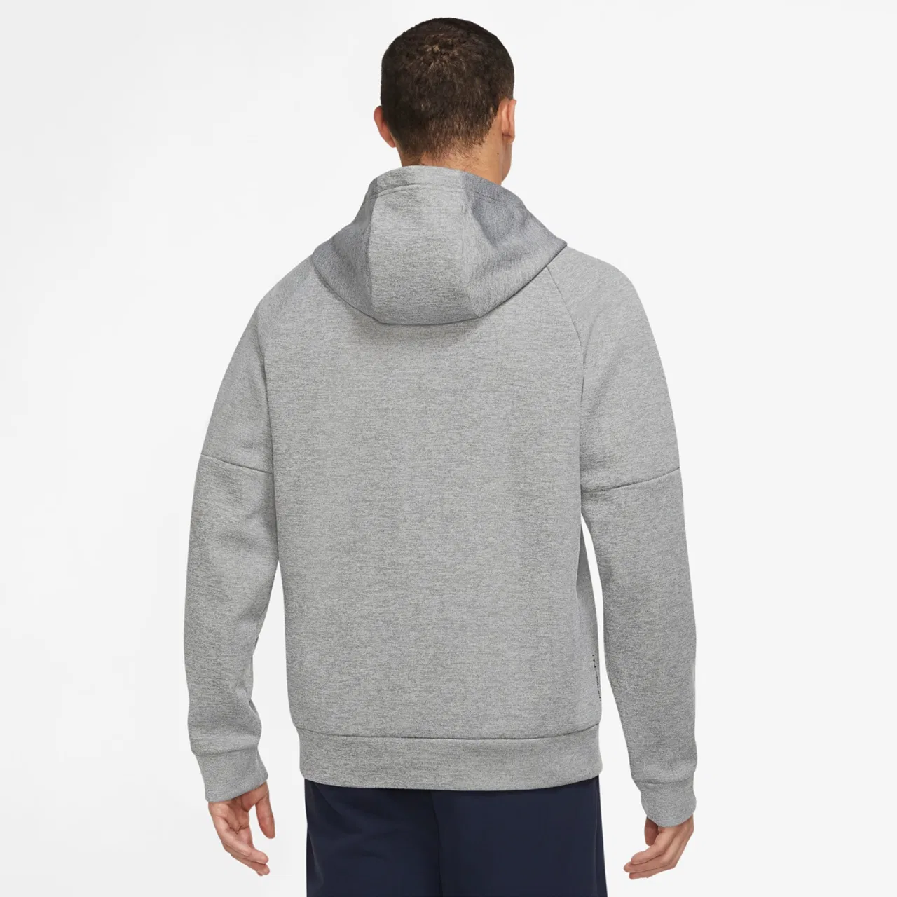 Мужское худи Nike Therma Fleece Full-Zip, Particle Grey/Dark Grey Heather/Black — фото 2