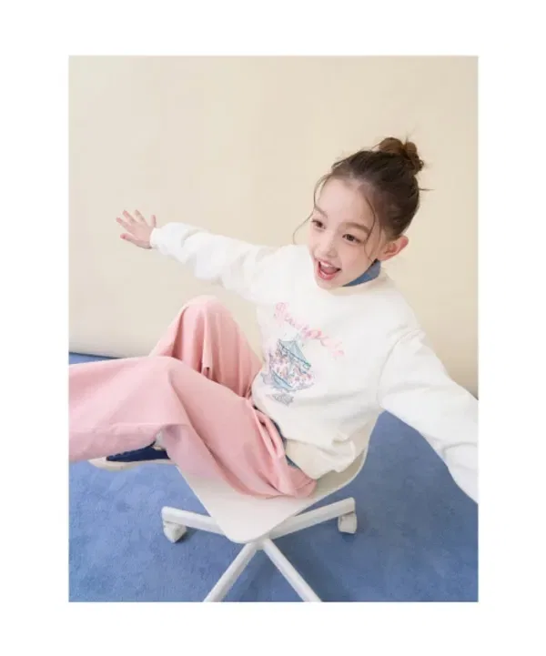 Свитшот детский с графическим принтом, Beanpole Kids, айвори — фото 3