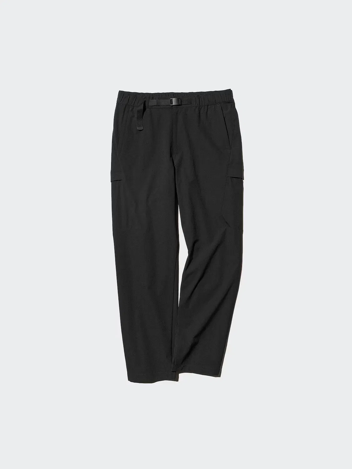 Брюки Uniqlo, с пряжкой пояса, черный