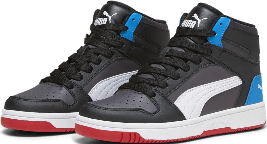 Детские кроссовки для мальчиков с шнуровкой Rebound Layup Mid PUMA, Black