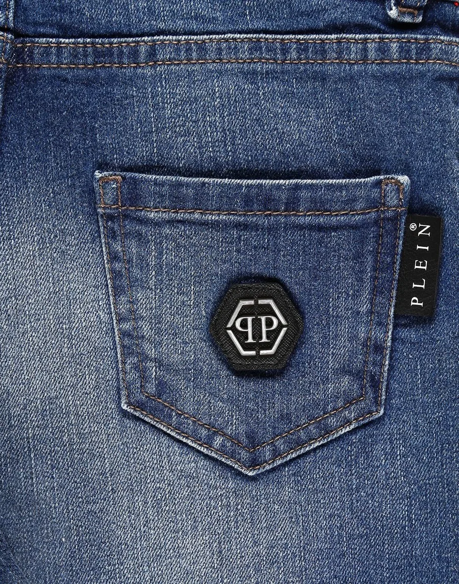 Джинсы Philipp Plein Regular, темно-синие — фото 3