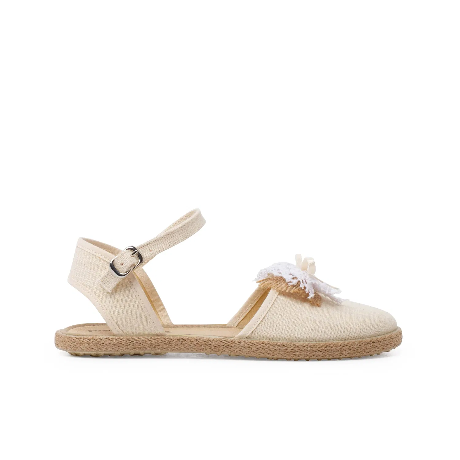 Детские эспадрильи для девочек с принтом Linen with Lazo Rústico Pisamonas, Beige