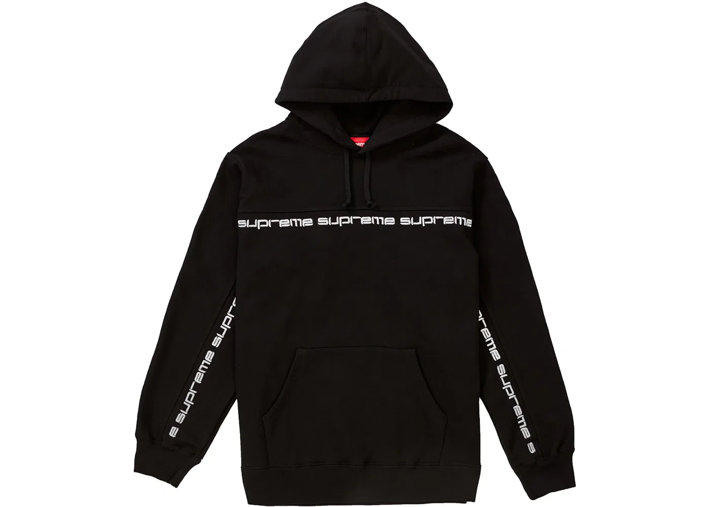 Мужской худи с принтом Text Stripe Hooded Supreme, Black
