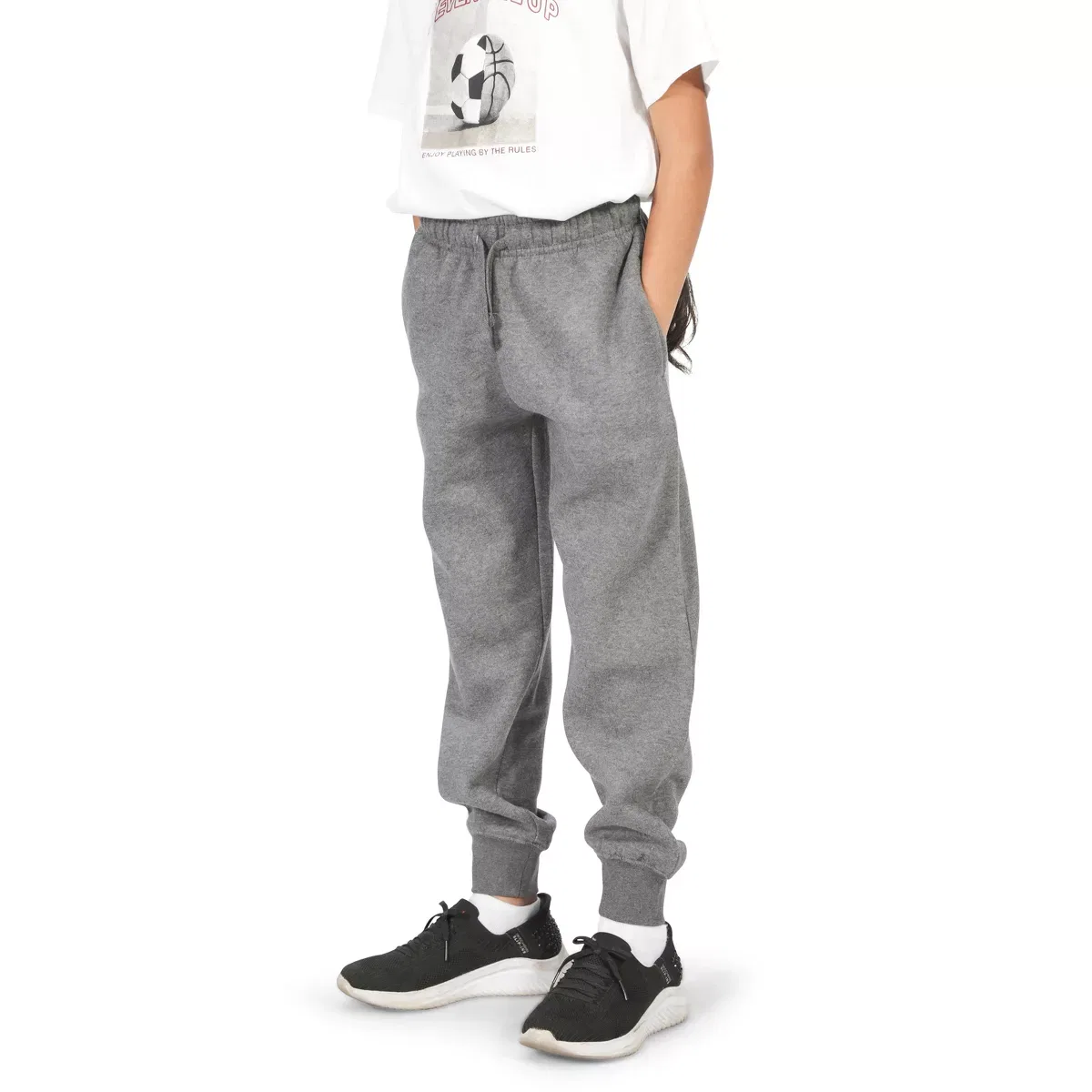 Детские спортивные штаны для девочек из флиса Everyday Kids, Charcoal Gray