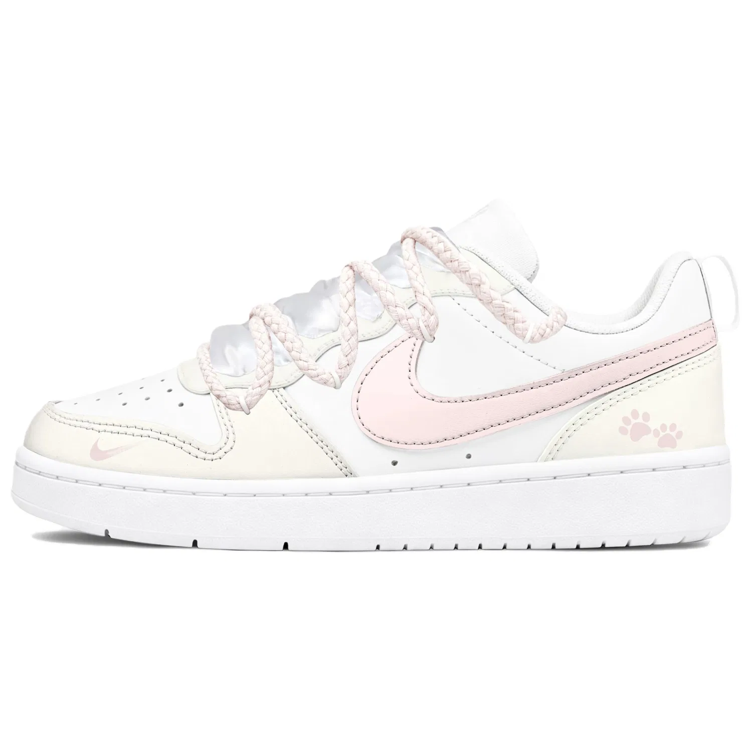 Детские кроссовки для скейтбординга с принтом Court Borough Nike, Yellow Pink White