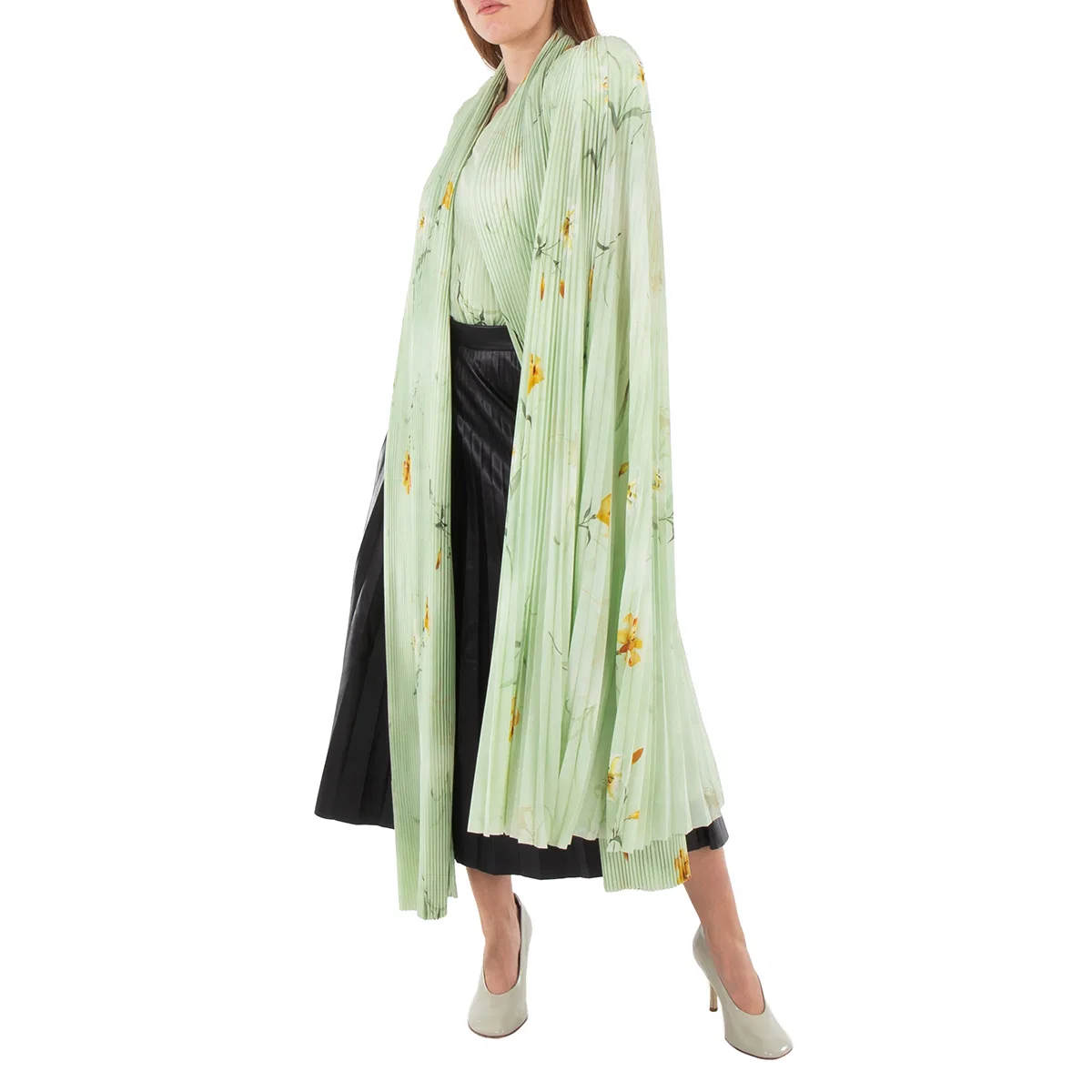 Блуза с драпировкой-шарфом Scarf Pleated Blouse Balenciaga, Green — фото 2