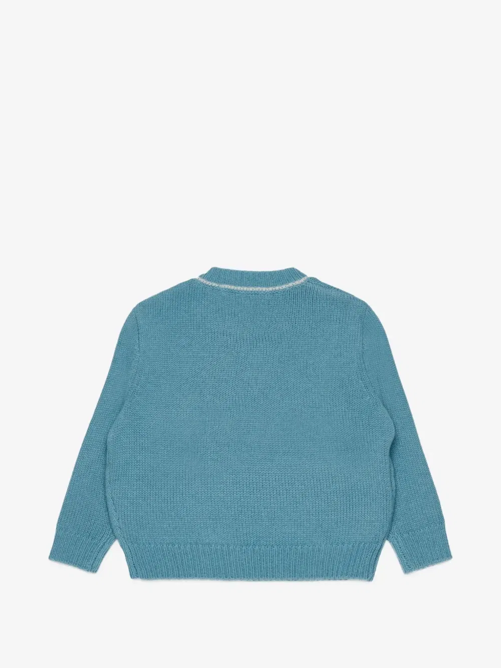 Свитер с вышитым логотипом и пуговицами Marni Kids, синий — фото 2
